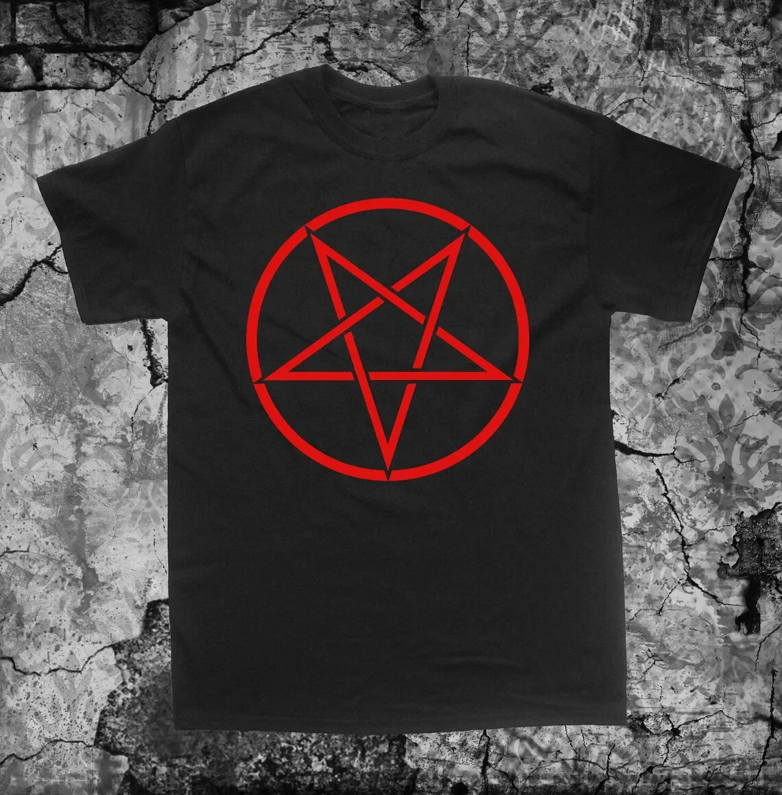 Inverted Pentacle Shirt - Punk Occult Gothic Evil Satan Goat\'s Head Pentagram Satanic Goat of Mendes 100% Cotton Plus Size Tops