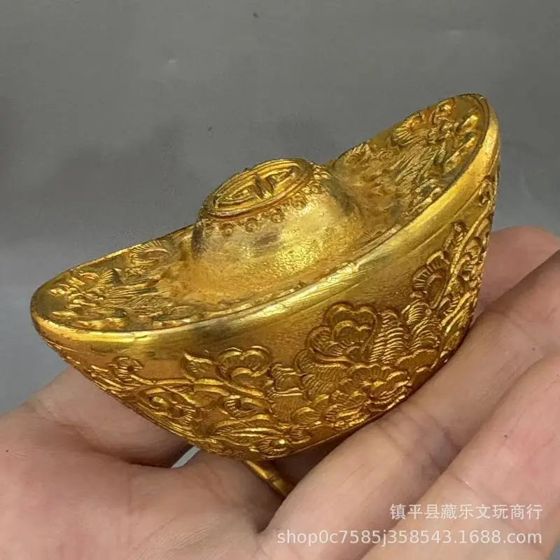 Antique vintage gold-plated 102-piece red gold ingot set for home altar, direct factory sale