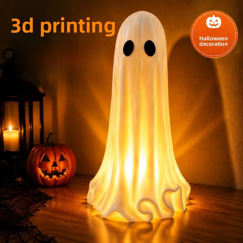 Glowing Ghost Night Light – Halloween Spooky Tabletop Lamp Ornament, Perfect Bedroom Atmosphere Decor