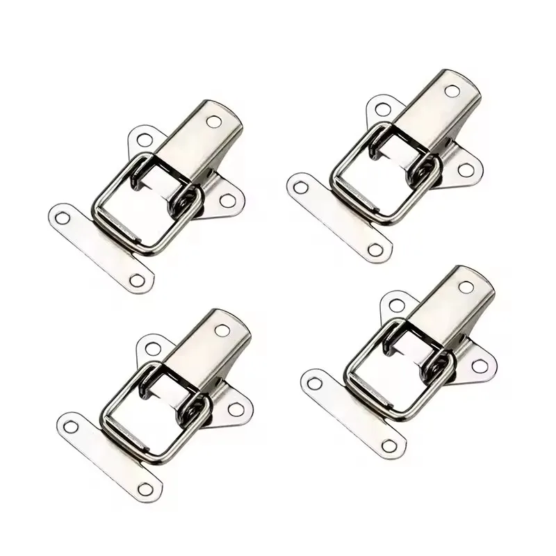 4Pcs Stainless Steel Cabinet Latch Hasp Toolbox Toggle Lock Hasp Toggle Latch Mini Clamps Box Clasp Buckle Trunk Latch Catches image 4