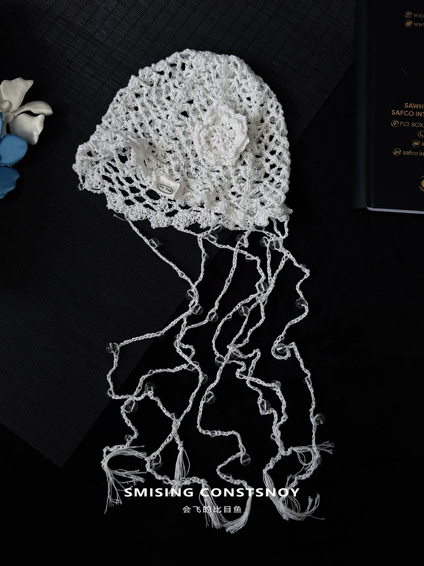 New Summer Hollow Floral Feather Slouchy Beanie Women Vibe Style Thin Breathable Holiday Travel Face Slimming Skull Cap