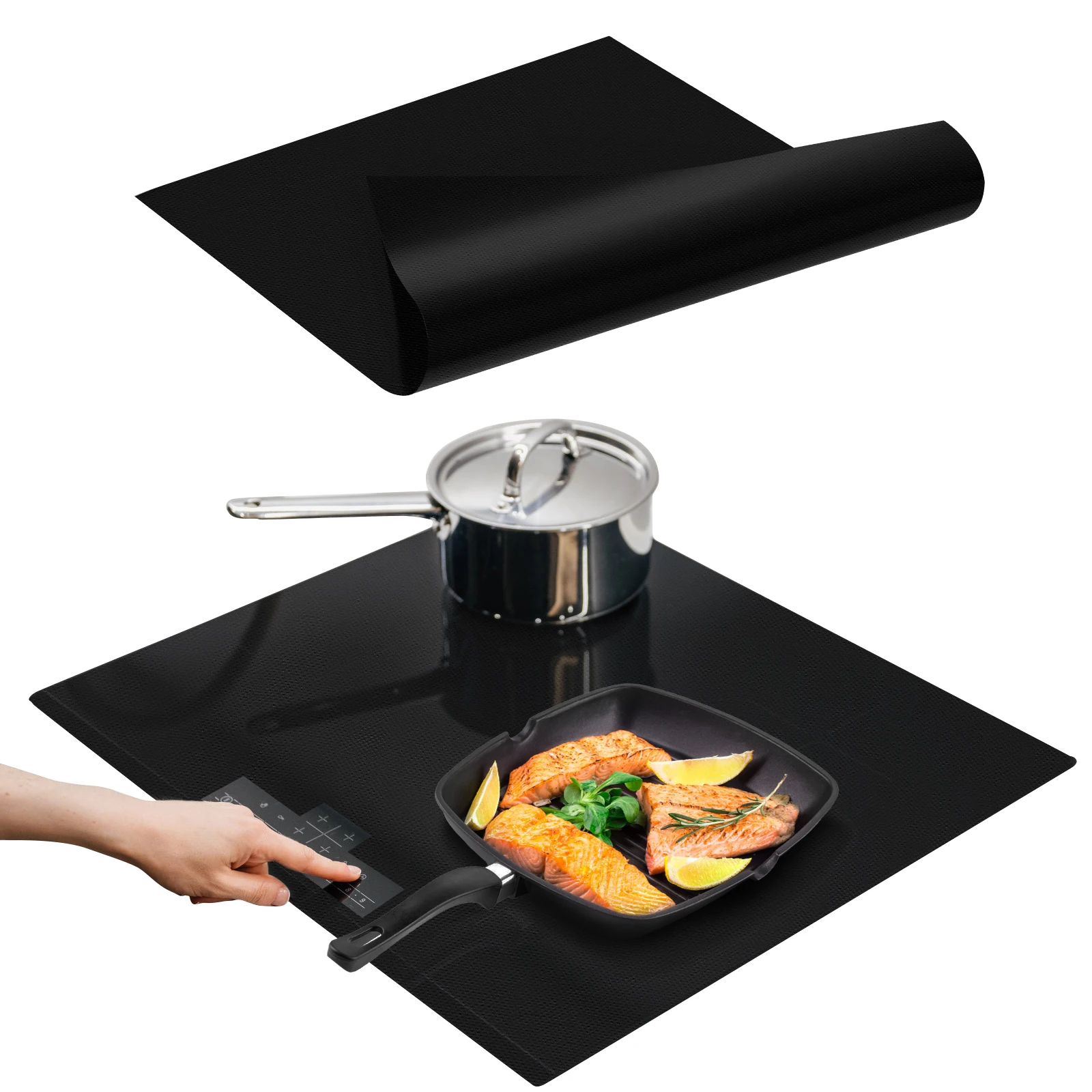 

Induction Cooker Cover Silicone Mat Non Slip Electric Stove Cover Pad Cooktop Protector Cooking Kitchen Accessories Gadgets