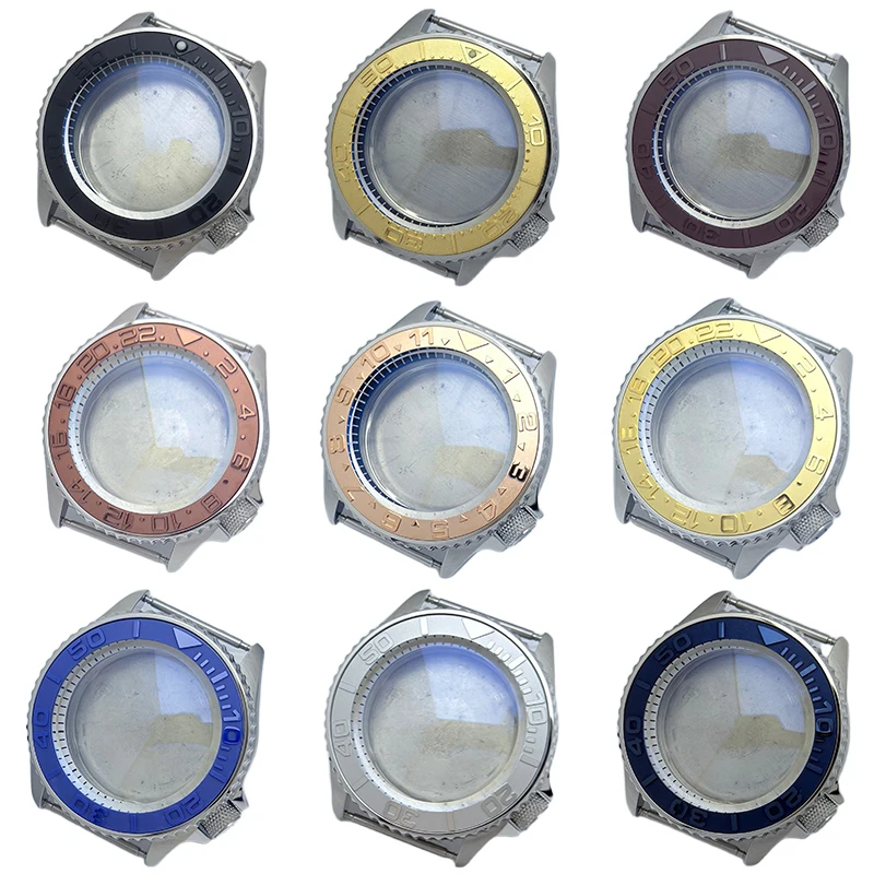 

NOOKIDA 41.5mm PVD Silver Watch Case With Ring Mineral Glass Convex Bezel 3.8 o'clock Crown Fit NH35/36/4R Movement Watch Parts