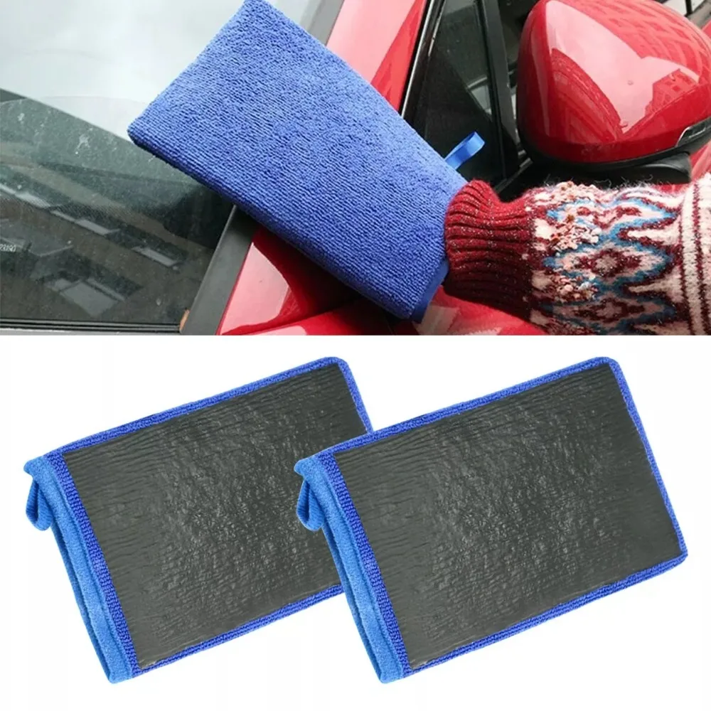 

2Pcs New Blue Magic Clay Mitt Glove Microfiber Thicken Clay Bar Detailing Glove Stain Removal Cloth Polish Car Wash Glove