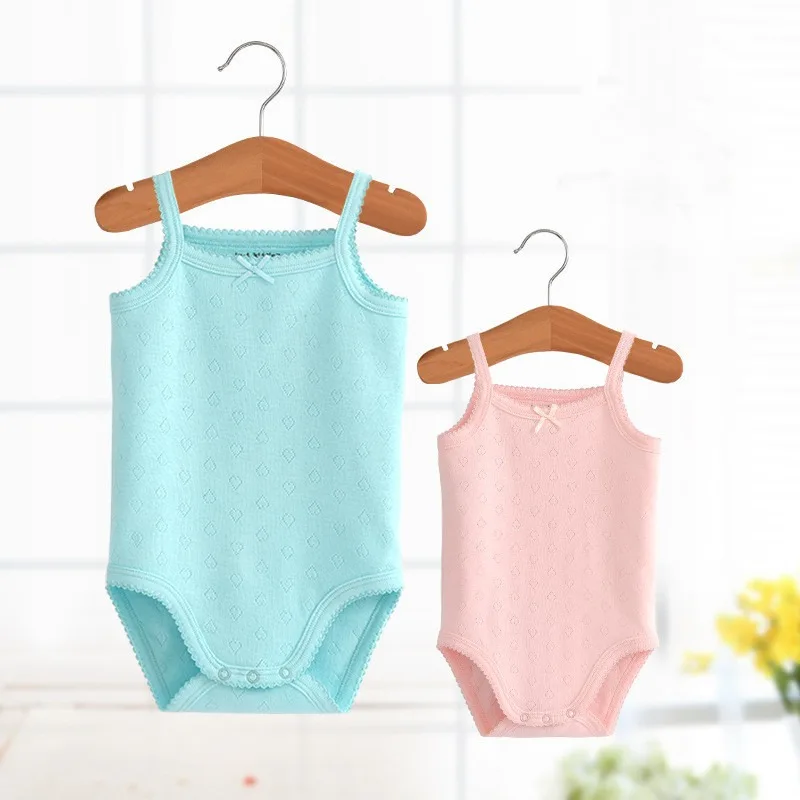 

Newborn Jumpsuit Cotton Baby Bag Fart Clothes Summer Girl's Baby Triangle Ha Clothes Sleeveless Thin Suspender Crawling Clothes