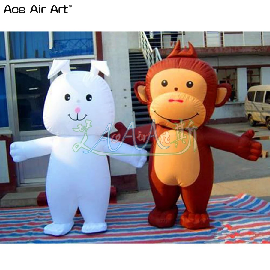 Brown 3mH Littel Monkey Cartoon Character For Outdoor Advertising  Event Decoration Made By Ace Air Art