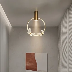 Modern Contracted Bedside Bedroom Wall Lamp Net Red Butterfly Children's Room Lamp Light Luxurious Background Wall Channel Light