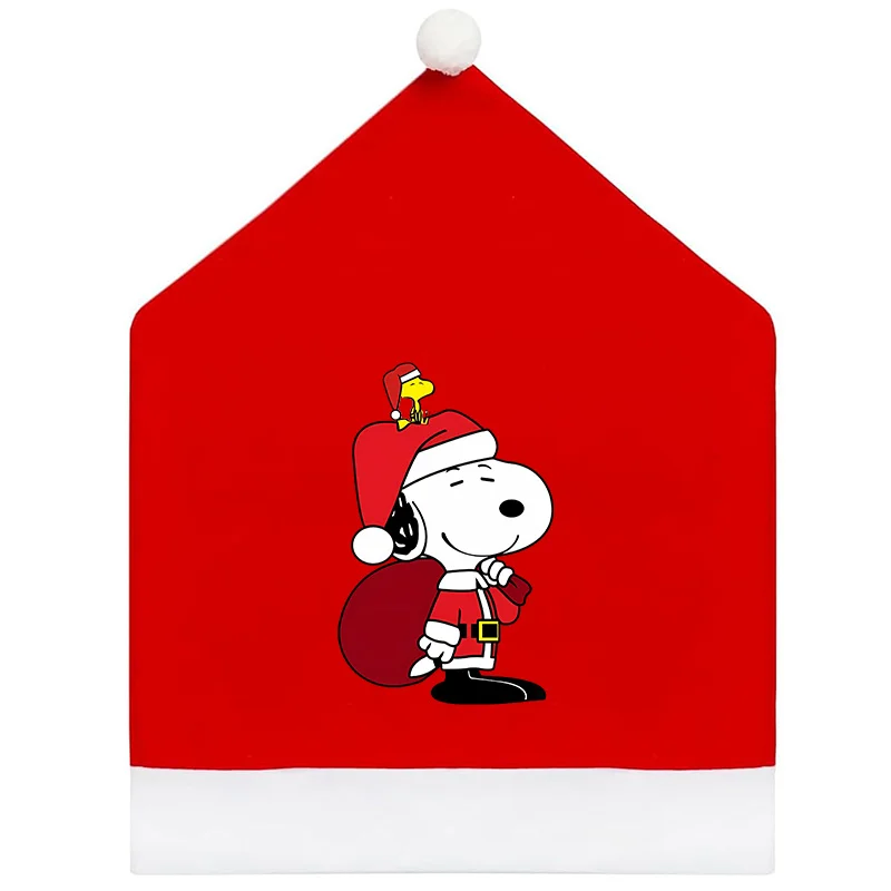 سنوبيس غطاء كرسي عيد الميلاد غير المنسوجة مسند الظهر القماش حالة عيد الميلاد غرفة الديكور مهرجان لوازم الحفلات الكراسي ورقة واقية #5