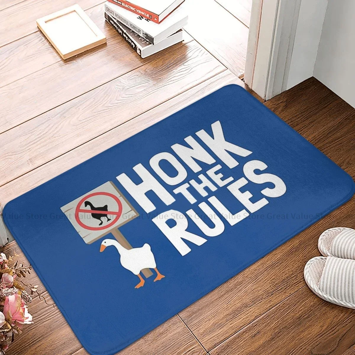 Untitled Goose Honk Bell Game Internet Meme Anti-Slip Doormat Kitchen Mat Honk The Rules Hallway Carpet Welcome Rug Decor