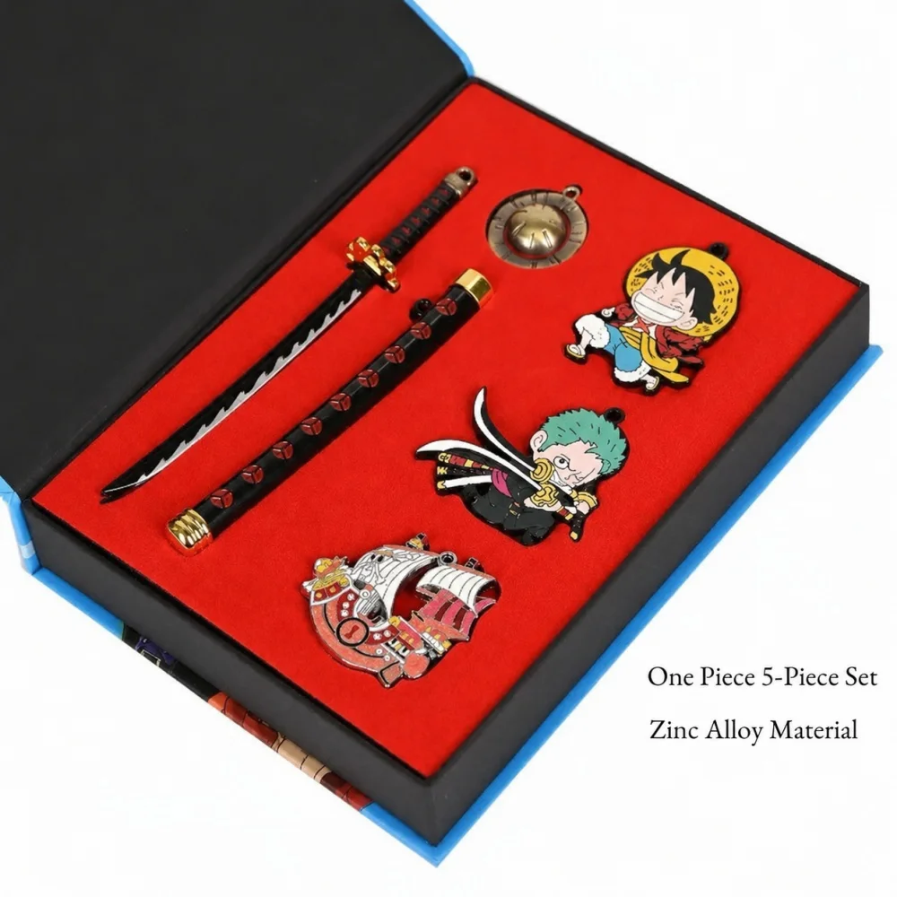 Anime Zoro Sword Keychains One Piece Style Katana Collection Box Set for Cosplay Display Bag Pendant Gift Supplies Toys view 5