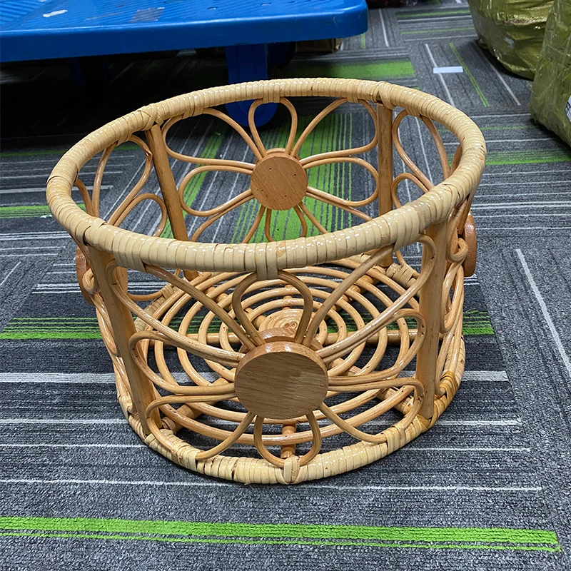 2023 Newborn Photography Props Handmade Vintage Bamboo Basket Ranttan Chair Wooden Baby Bed Crib Studio Posing Sofa Accessories