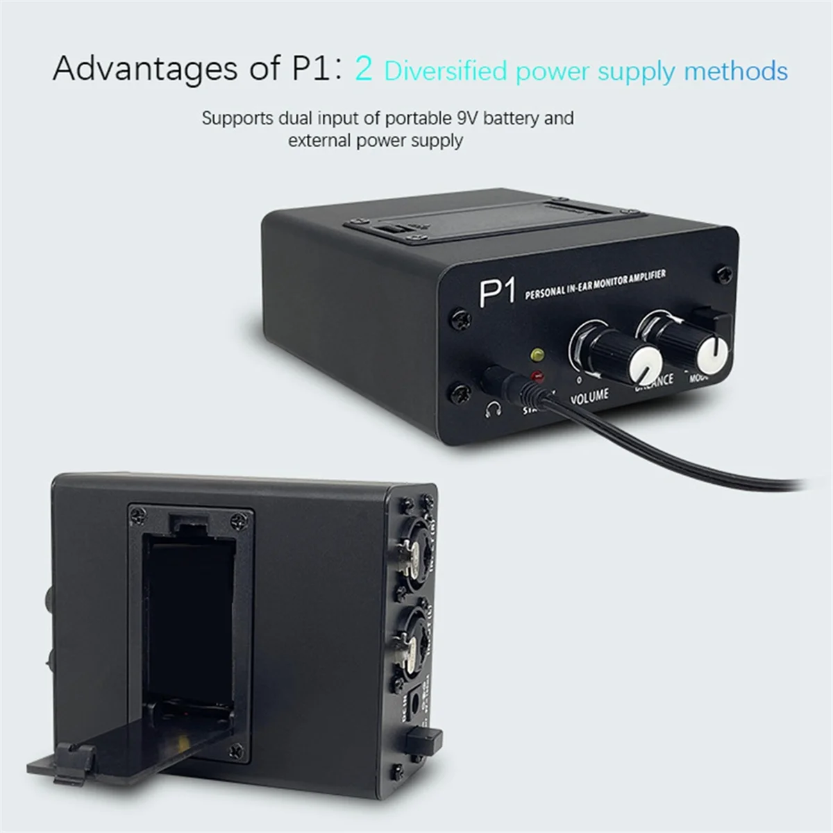 P1 Headphone Monitor Headphones Preamplifier Earphones Amplifier Amp with XLR Inputs 6.35 Output Audio Amp EU Plug