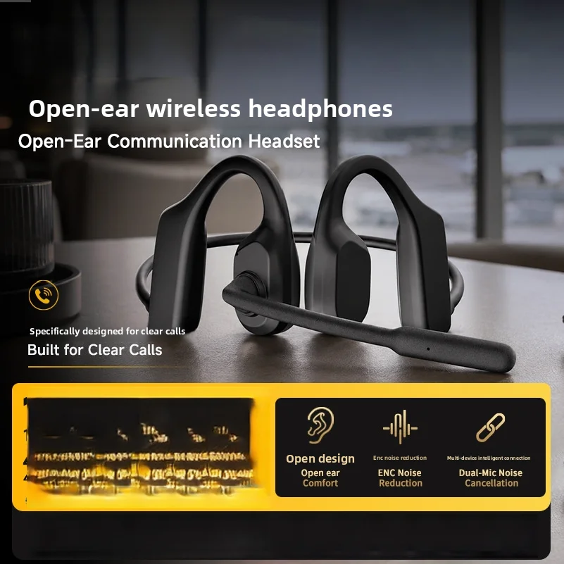 specific bone conduction headphones with definition call microphone, conduction headphones for noise reduction while driving