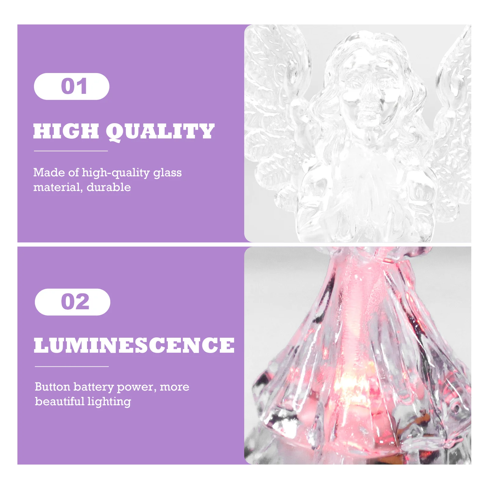 5 قطعة مصباح الليل مضيئة الملاك ديكور الاكريليك الملاك على شكل مصباح لعيد الميلاد حفلة المنزل زخارف للحانات هدية عيد الميلاد متوهجة #1