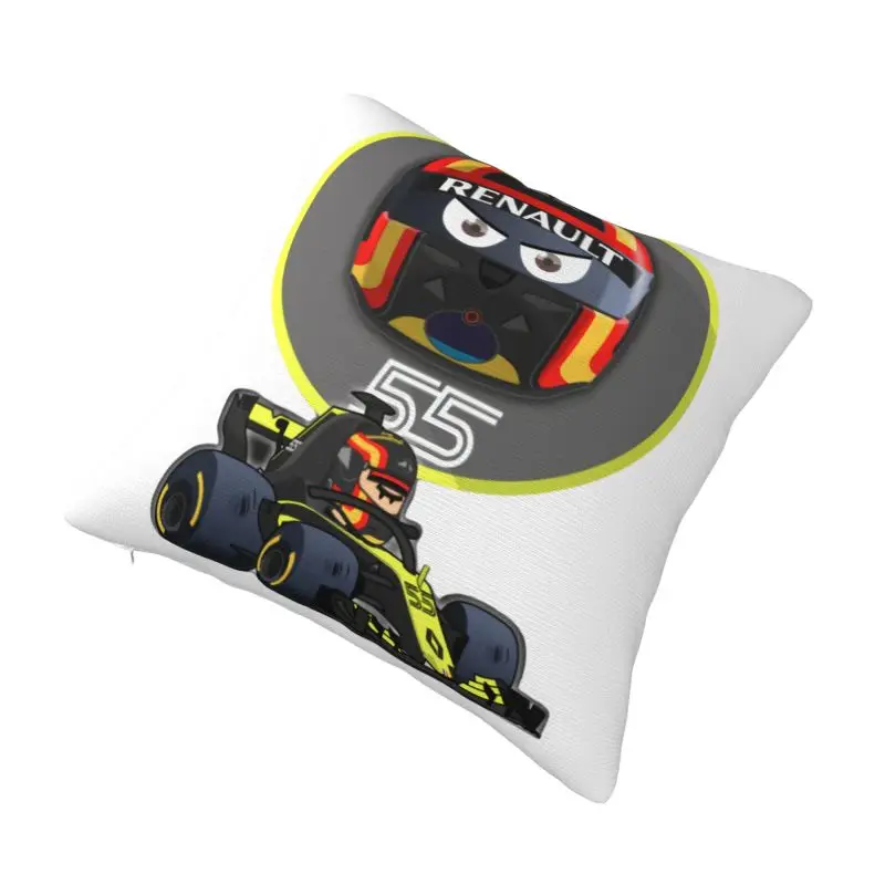 Custom Carlos Sainz 55 Formula Racing Driver Modern Throw Pillow Covers Sofa Cushion