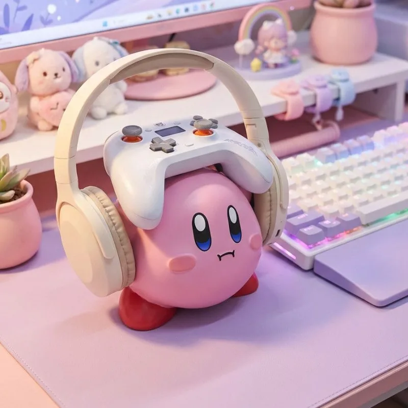 New Kirby Earphone Storage Headband Holder Cute Cartoon Creativity Desktop Ornament E-sports Earphones Display Stand Gifts