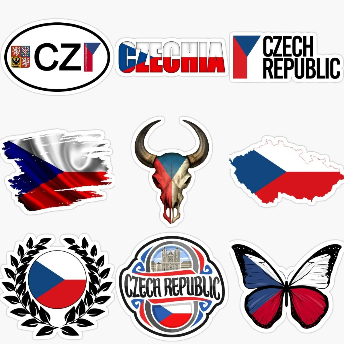 

Creative CZ Czech Republic Flag National Emblem Badge PVC Sticker for Decorate Window Laptop Truck Car Wall Decal Accessories