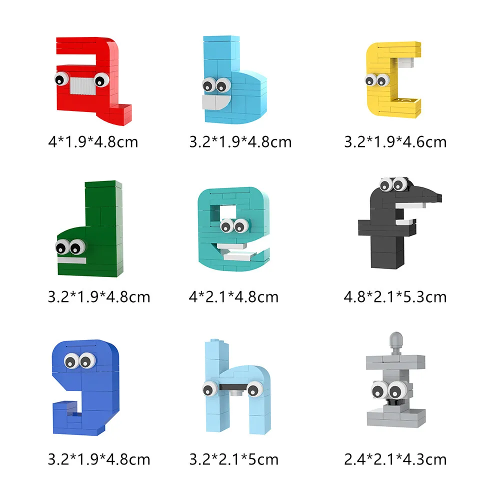 

C9305 Набор строительных блоков Alphabets Lowercase A-Z, 588, детали для детей