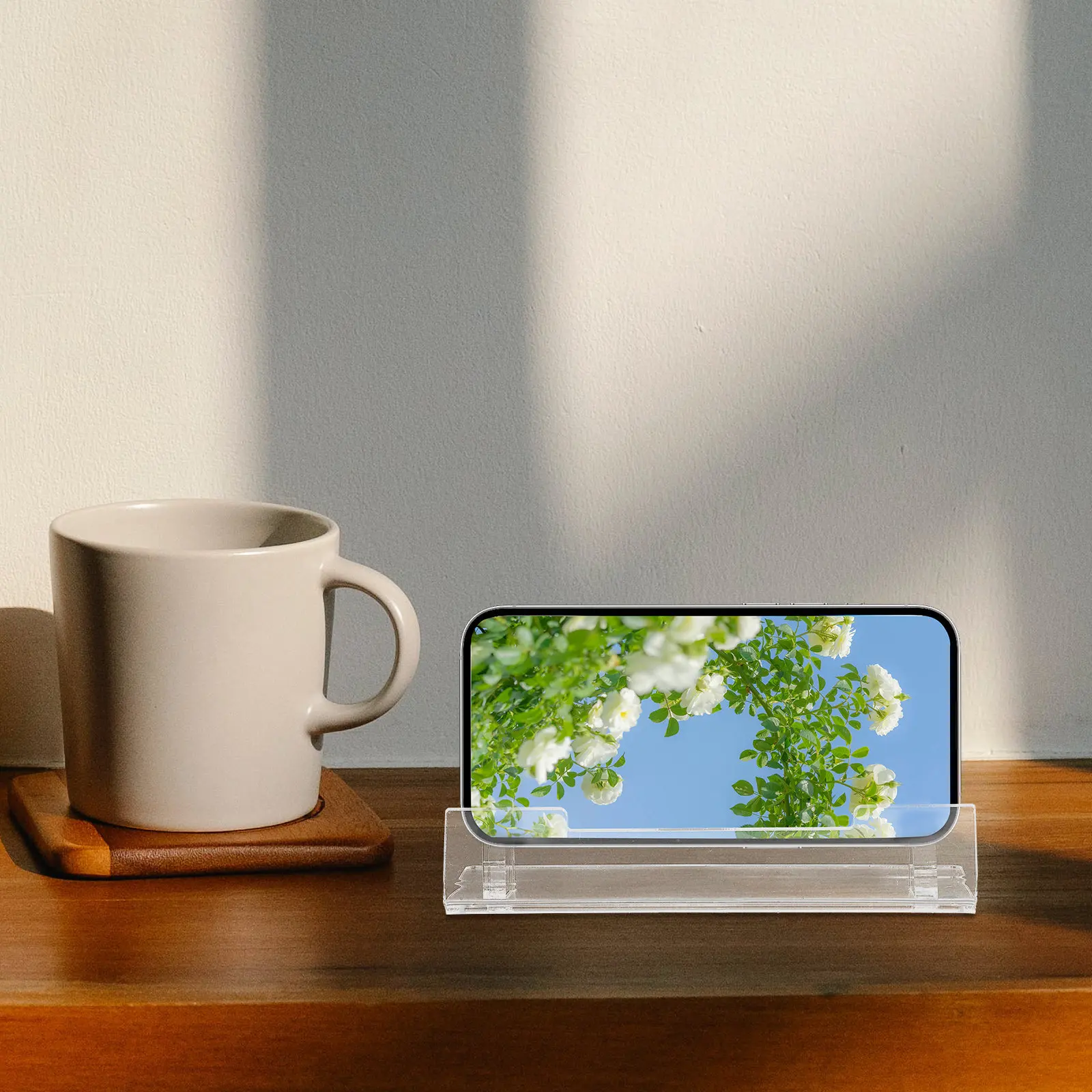 Mobile Phone Tablet Holder Stand Clear Acrylic Design Sturdy Portable Versatile for Desk Office Home Gaming Display