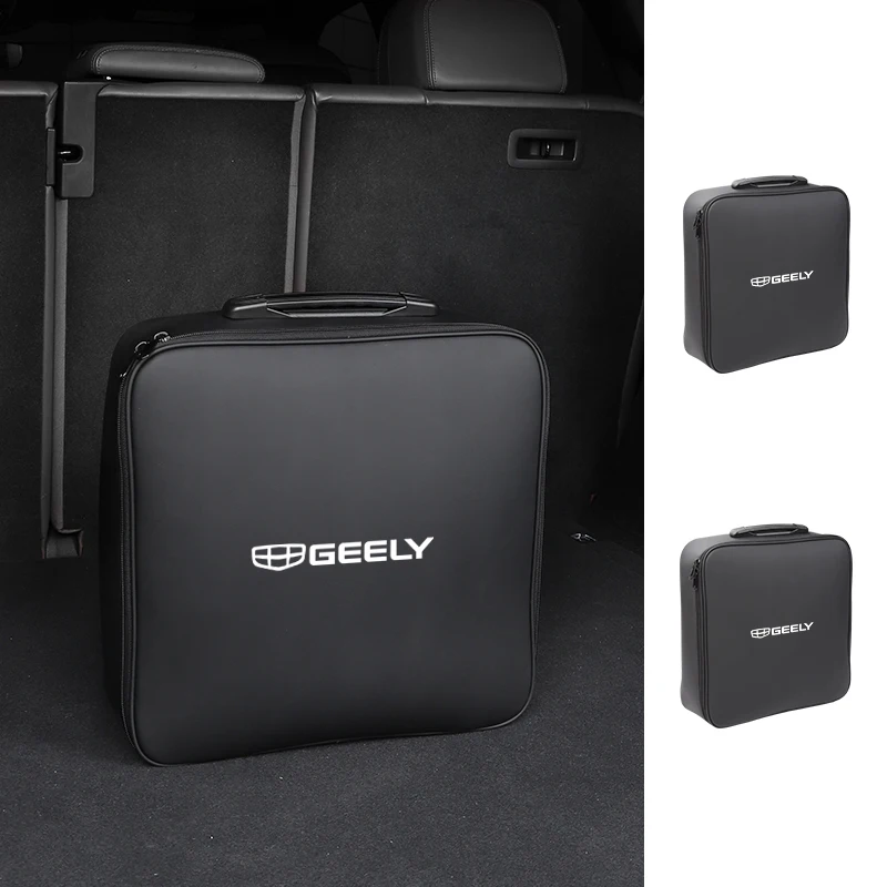 EV Car Charging Cable Storage Box Electric Vehicle Charger Cables Carry Bag For Geely EX2 Atlas SUV Boyue Borui Coolray Monjaro 2