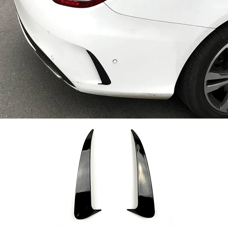 Rear Bumper Splitter Lip Body Kit Spoiler Air Vent Cover Canard For Mercedes-Benz C-Class W205 180 200 2015-2018