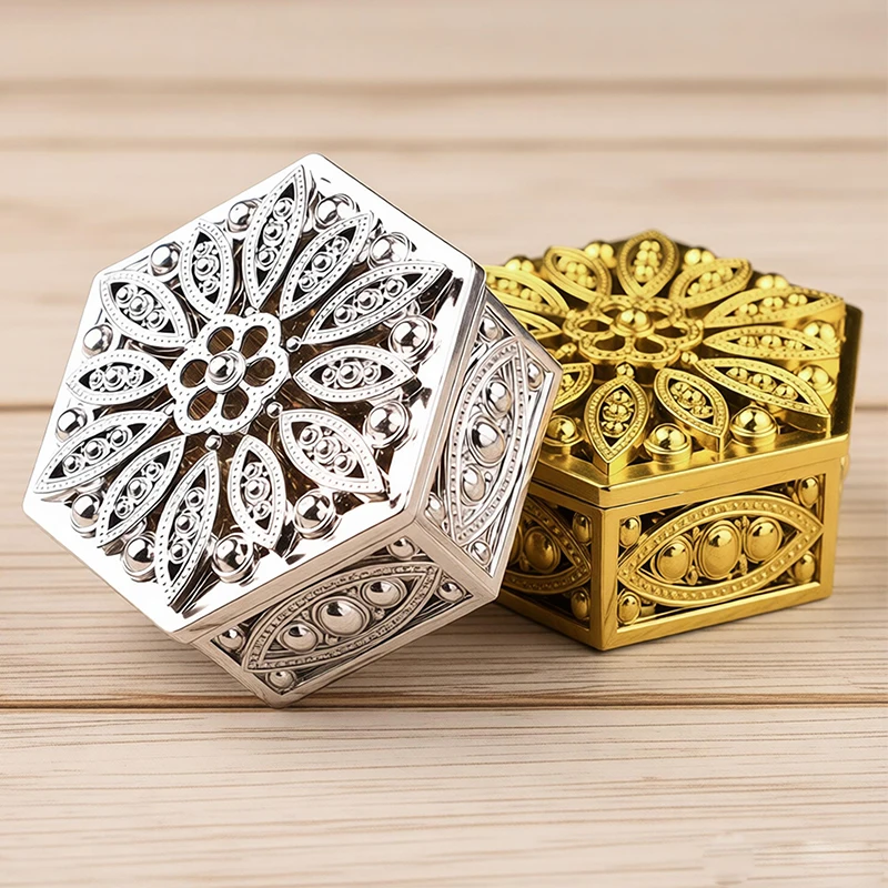 1Pc Hexagonal Candy Boxes Plastic Decorative Gift Packaging Box For Wedding Birthday Party Favor Chocolate Jewelry Storage