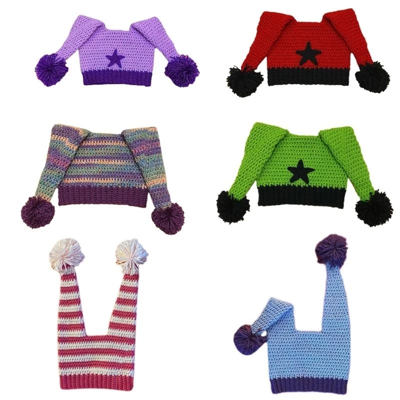 Modische Beanie-Mütze für Damen, schöne Mädchen-Strickmütze, Winter-Kopfbedeckung, Clown-Mütze