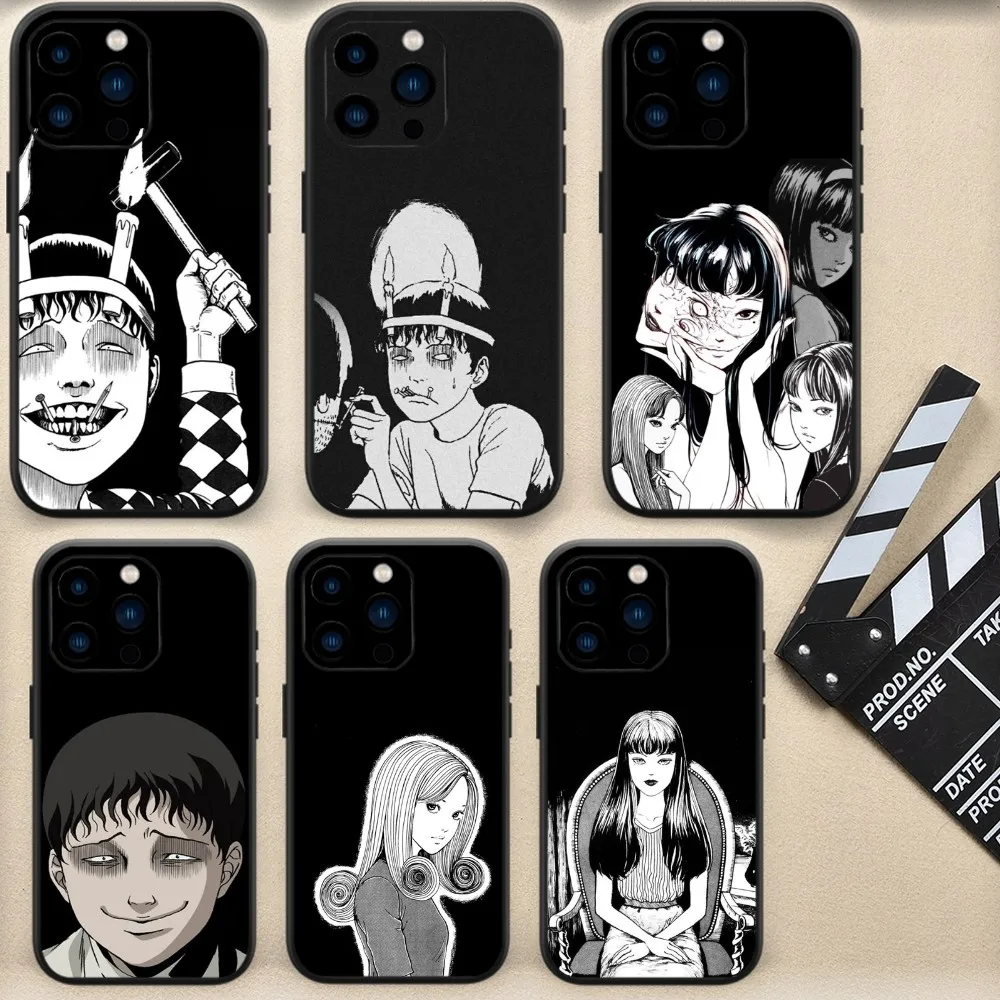 Junji Lto Horror Comics Phone Case For Samsung Galaxy S22 S23 S24 Ultra S20 Lite Note 20 Black Shell