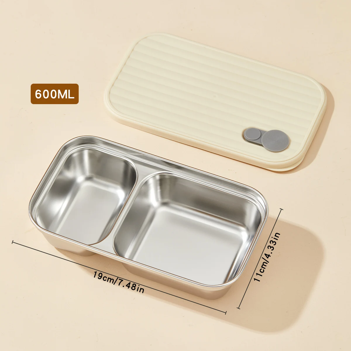 WORTHBUY Lunchbox aus Edelstahl 304, mit Deckel, tragbarer Obstsalat-Lebensmittelbehälter, stapelbar, auslaufsicher, Bento-Box für Studenten