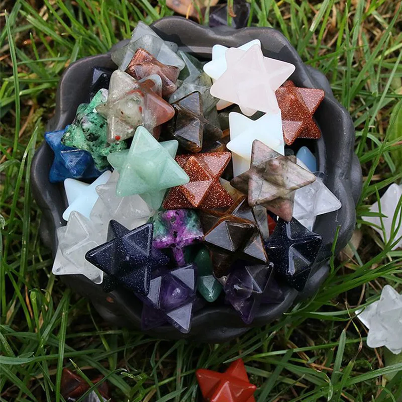 Naturstein Mini-Merkaba-Stern Schutz- und Meditationsgenerator Reiki-Heilkristalle Dekoration 1 Stück – Detail 5