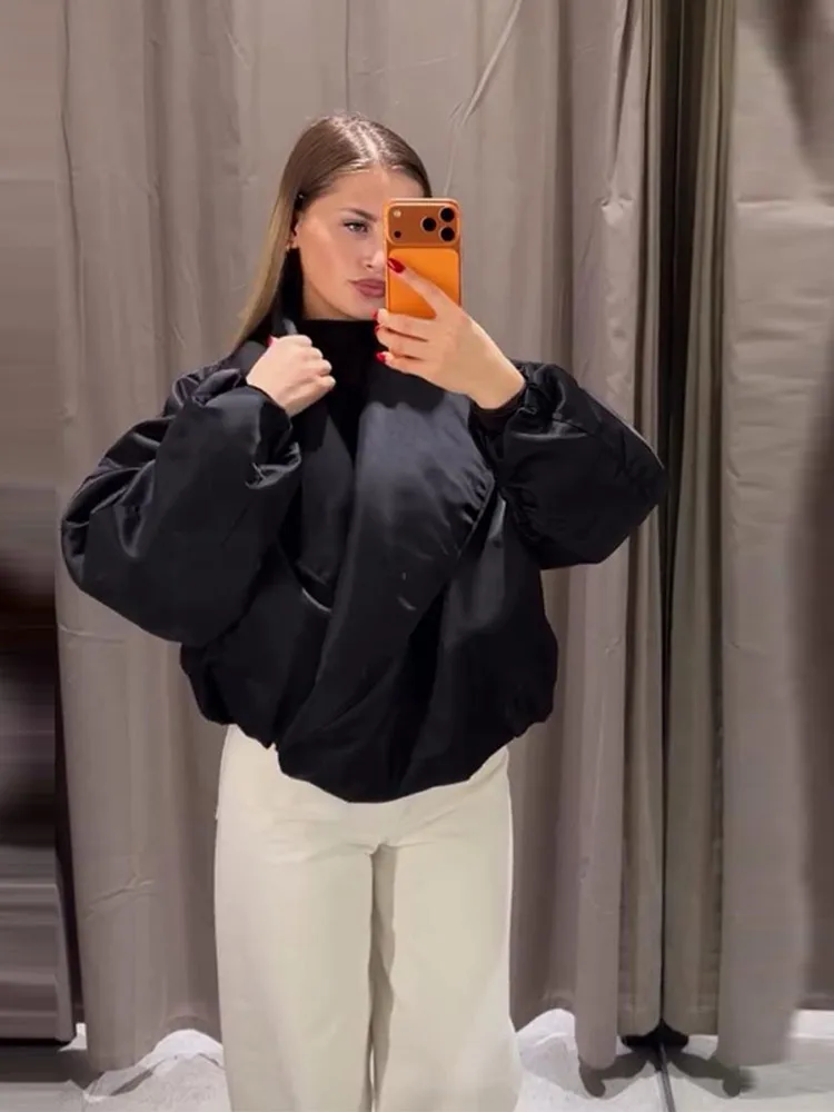 Long Single Button Turn-down Collar Women's Cotton Jacket Full Sleeve Streetwear Solid Female 2026 Winter Fashion Lady Outwear
