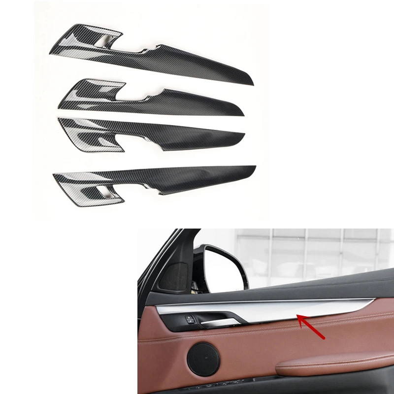 For BMW X5 F15 2014-2018 Right Hand Drive Plastic Carbon Fiber Style Decorative Accessory Car Interior Gear Door Trims Stickers image 3