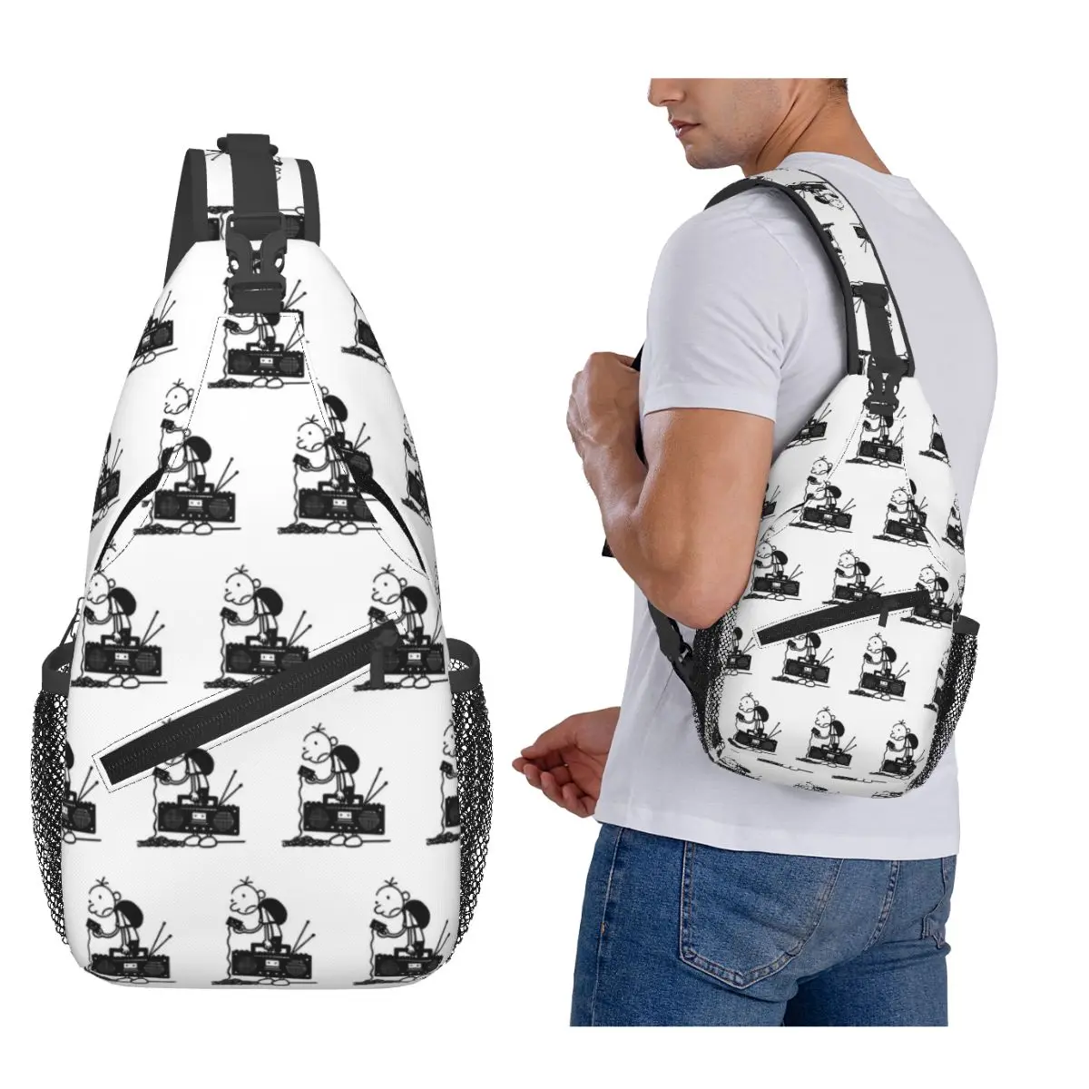 

Diary Of A Wimpy Kid Old School Chest Bag Men Sling Crossbody Backpack Chest Bag Travel Hiking Daypack Shoulder Bag
