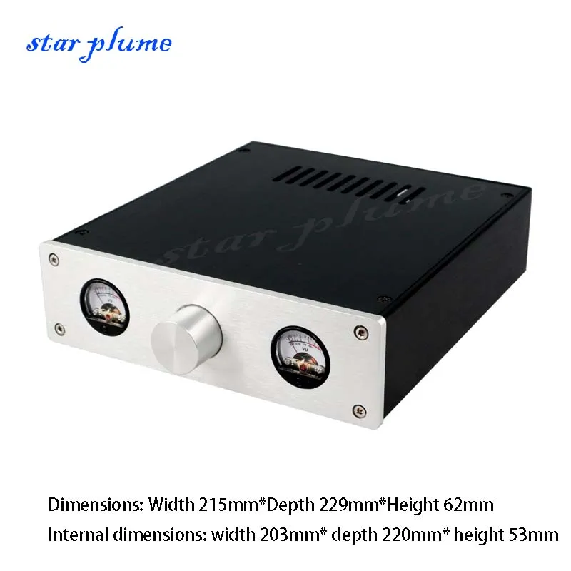 

215*229*62mm 216 All-aluminum Shell Power Amplifier Chassis Preamplifier VU Meter DIY Amplifier Audio Aluminum Shell Chassis