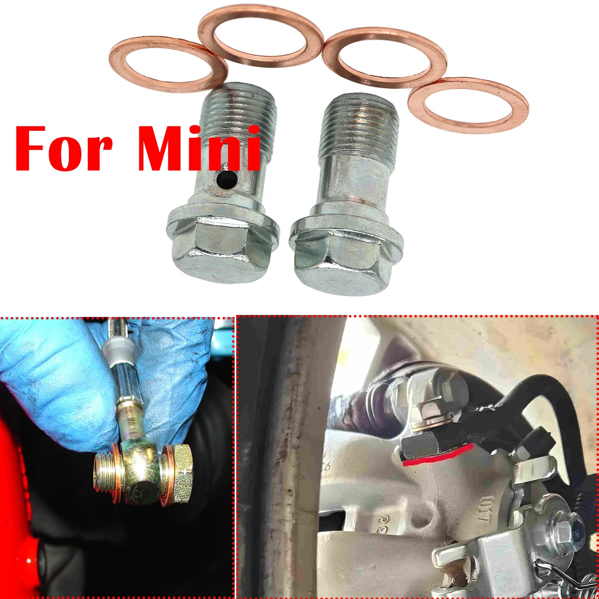 

For Mini Cooper One R50 R52 R53 00-03 Front Rear Left Right Caliper Hose Lines Banjo Fittings Bolts Copper Sealing Crush Washers
