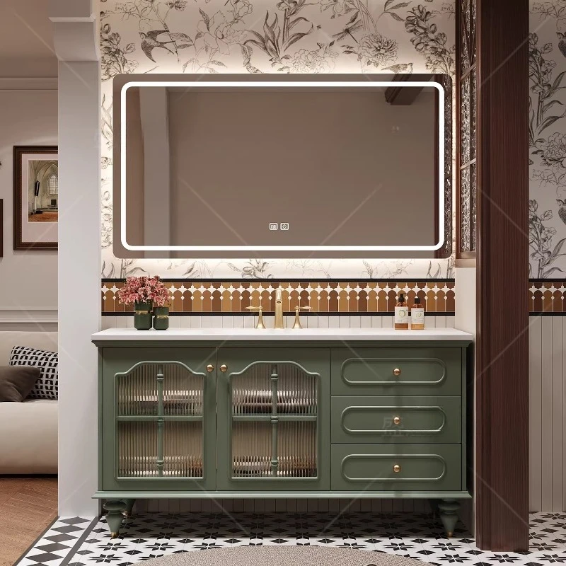 

Тумбы для ванной комнаты, умные зеркала в ретро-стиле, полки, открытая деревянная мебель для ванной, Armário Banheiro MH40YSG