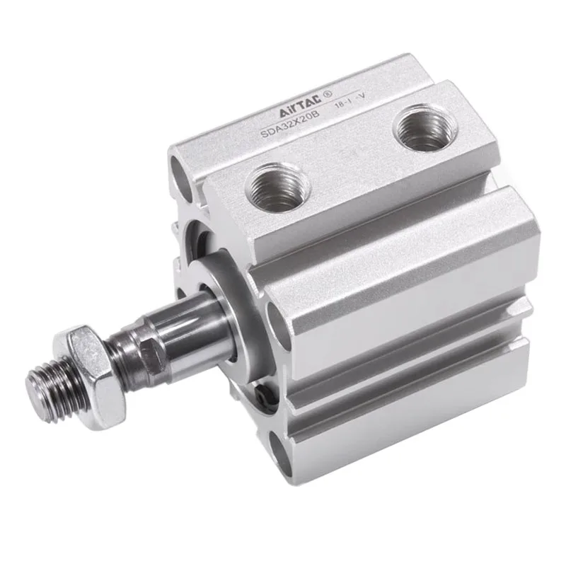 AIRTAC Original SDA B Pneumatic Compact Cylinder Male Thread Bore 20 25 32 40 50 63 80 100mm Stroke 5 10 20 25 30 40 45 50 100mm