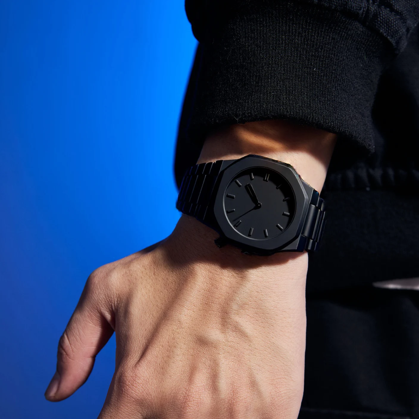 Explosions dopamine watch men's and women's black high-grade casual Joker waterproof student youth watch.