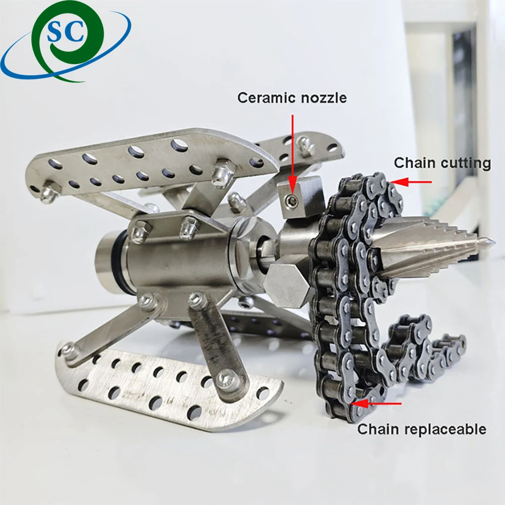 3/8 Rotating Nozzle Dredging Vehicle Municipal Sanitation Sewer Hinge Tree Root Sludge Cleaning Rotary Nozzle With chain