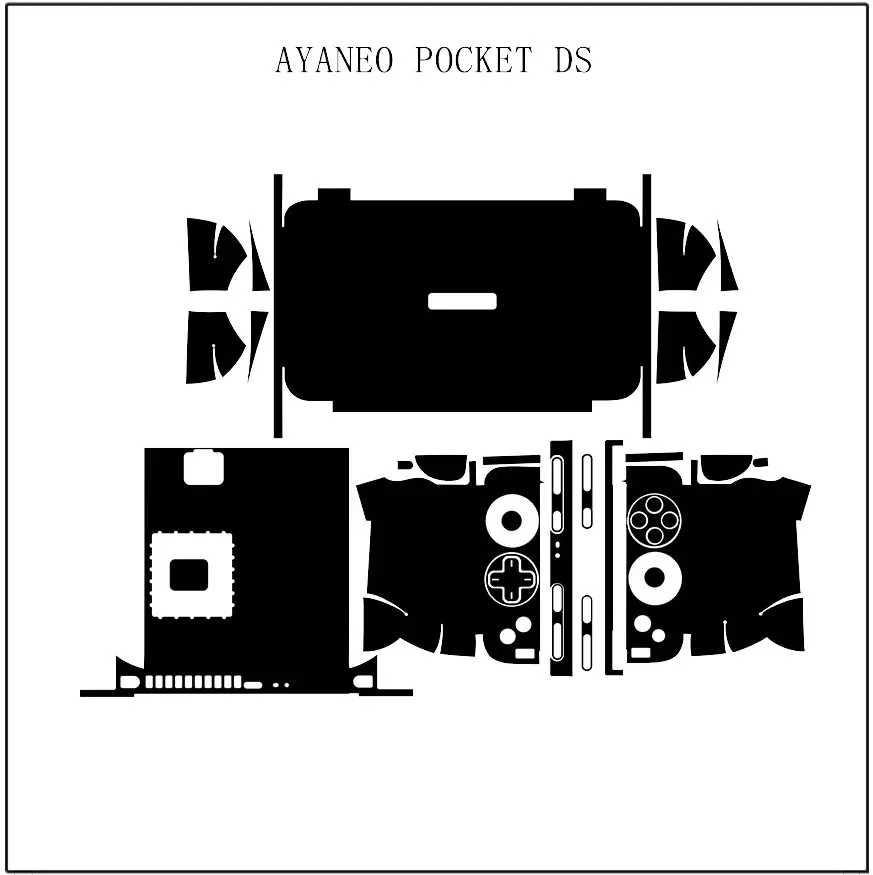 Pre-cut 1xTop+1xPalmrest+1xBottom+Side Skin Sticker Cover Protective Film For AYANEO POCKET DS 7