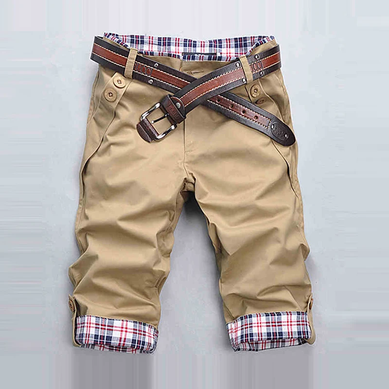 Cotton Men\'s Shorts Summer Mens Shorts Casual Slim Fit Men Streetwear Cargo Shorts Man Clothes Knee Length Asian Size 3XL