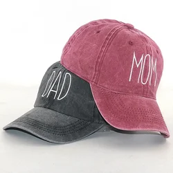 Casquettes de baseball en coton délavé rétro pour hommes et femmes, chapeaux de broderie de lettres papa maman, visières de sport de plein air, casquette respirante Snapback, mode