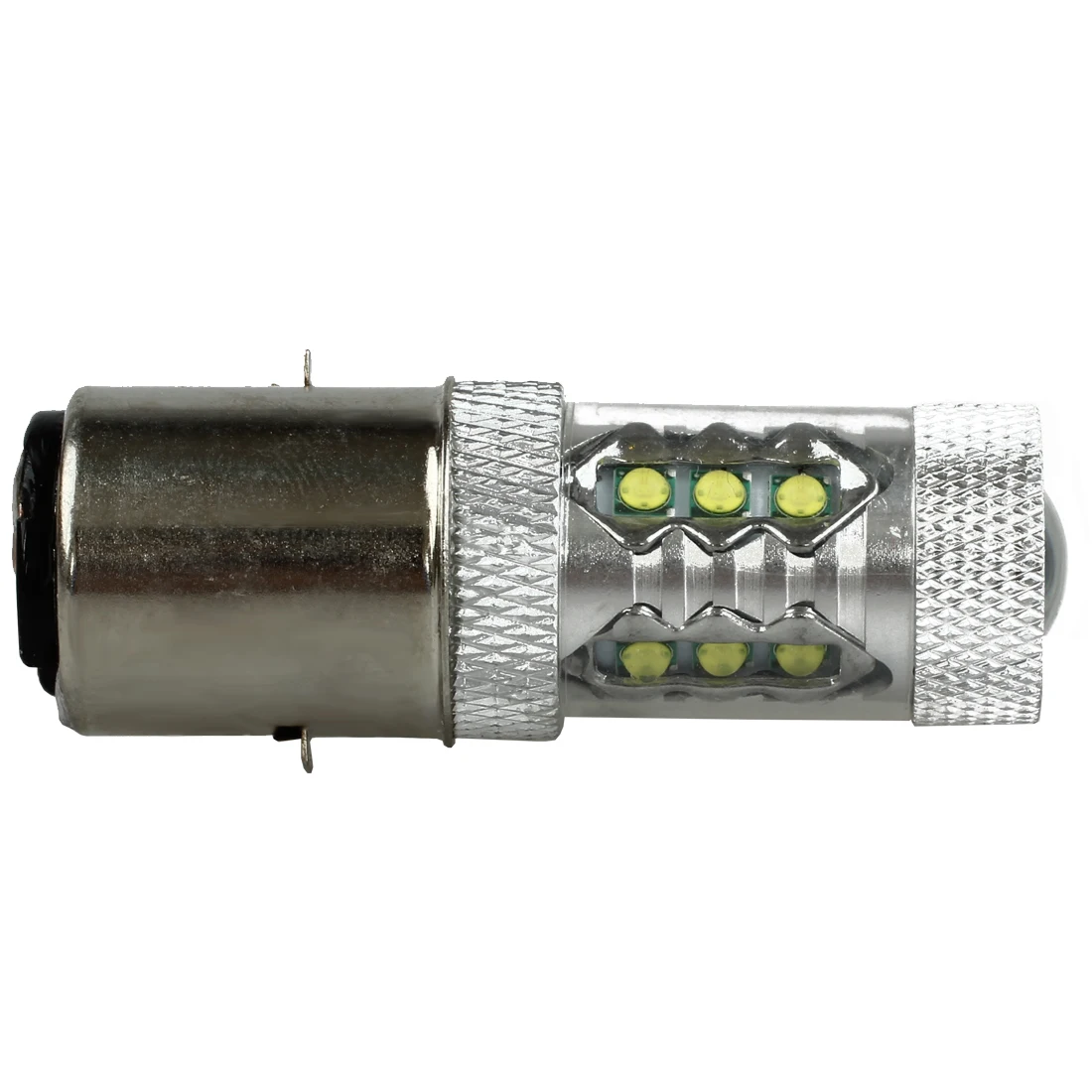 Bombilla para faros delanteros de motocicleta 80W BA20D H6, 16 LED