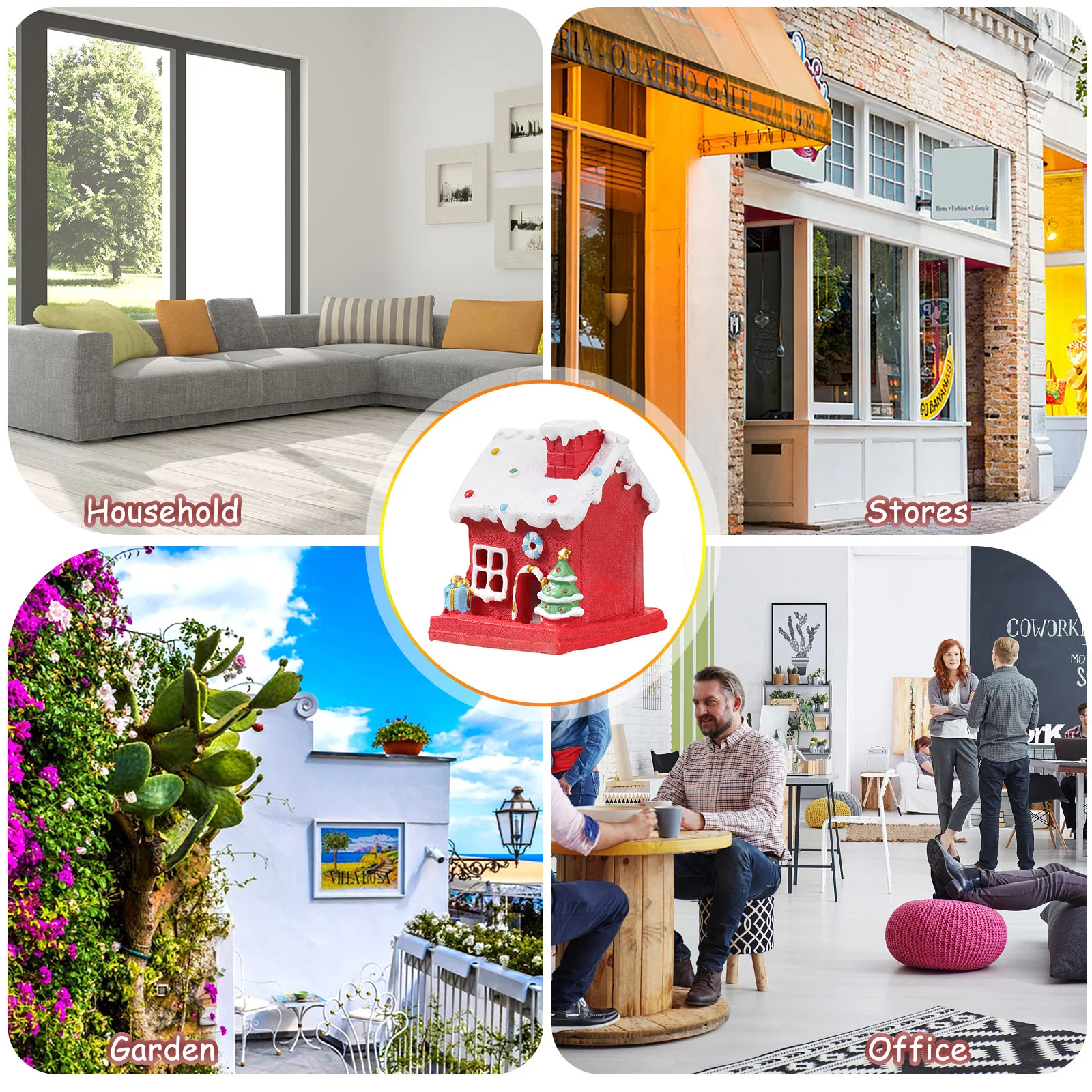 

1Pcs Mini Christmas House Smooth Texture Reliable Quality Micro Landscape Decor Xmas Party Supplies Desktop Ornament