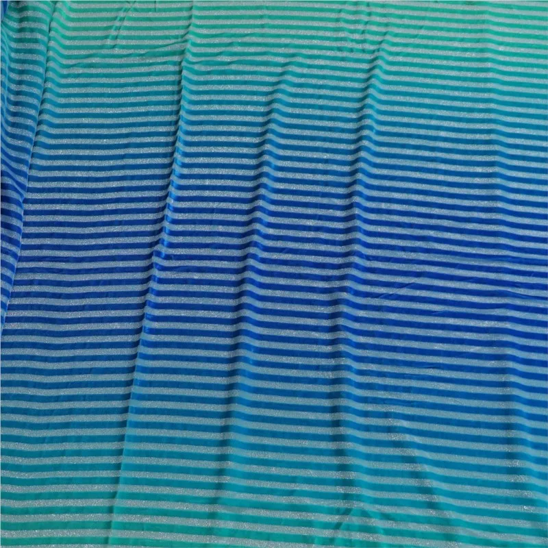 

Bright silk striped gradient velvet woven fabric sleeping dress georgette