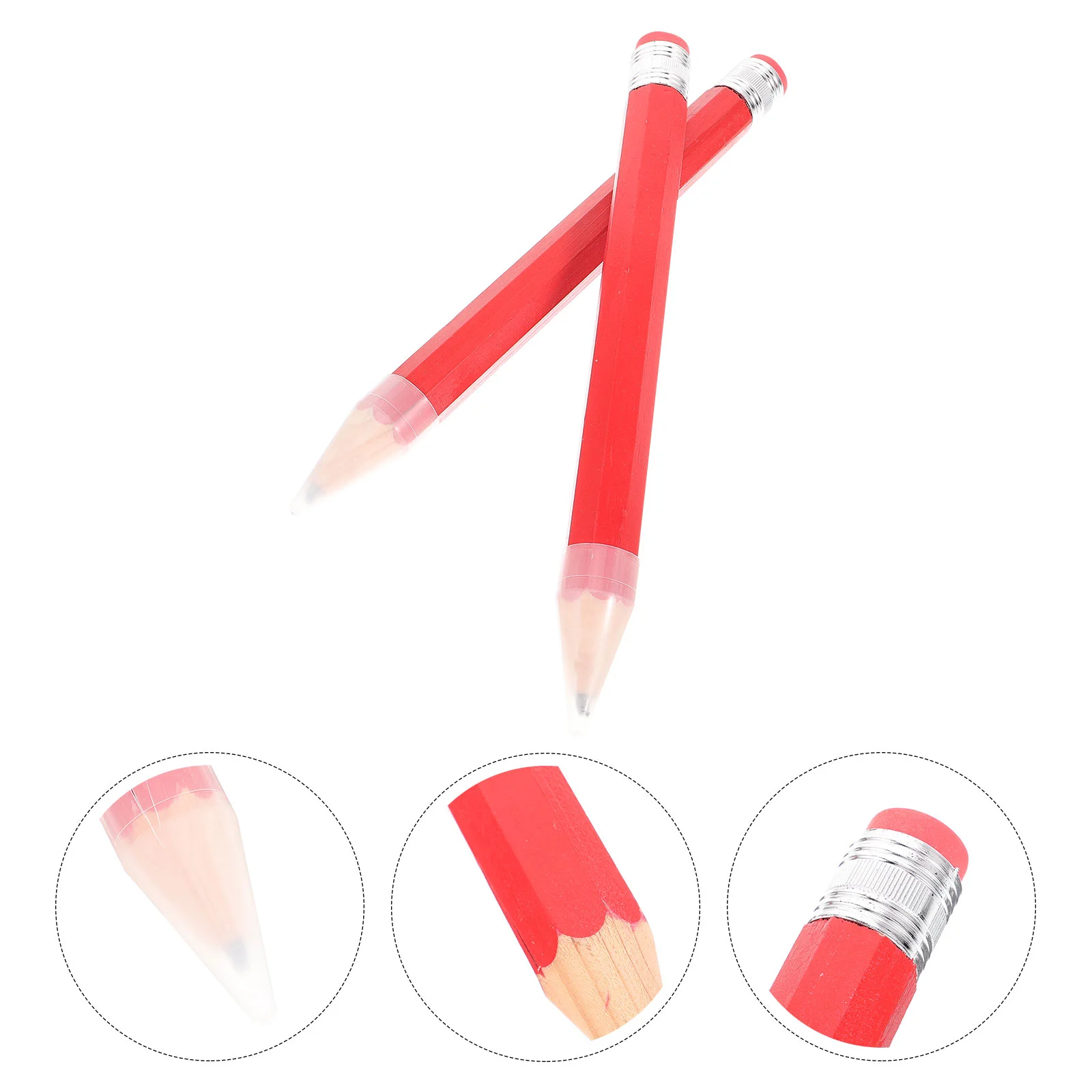 

2 Pcs Large Wooden Pencil Drafting Drawing Giant Writing Long Pencils Bamboo Toddler