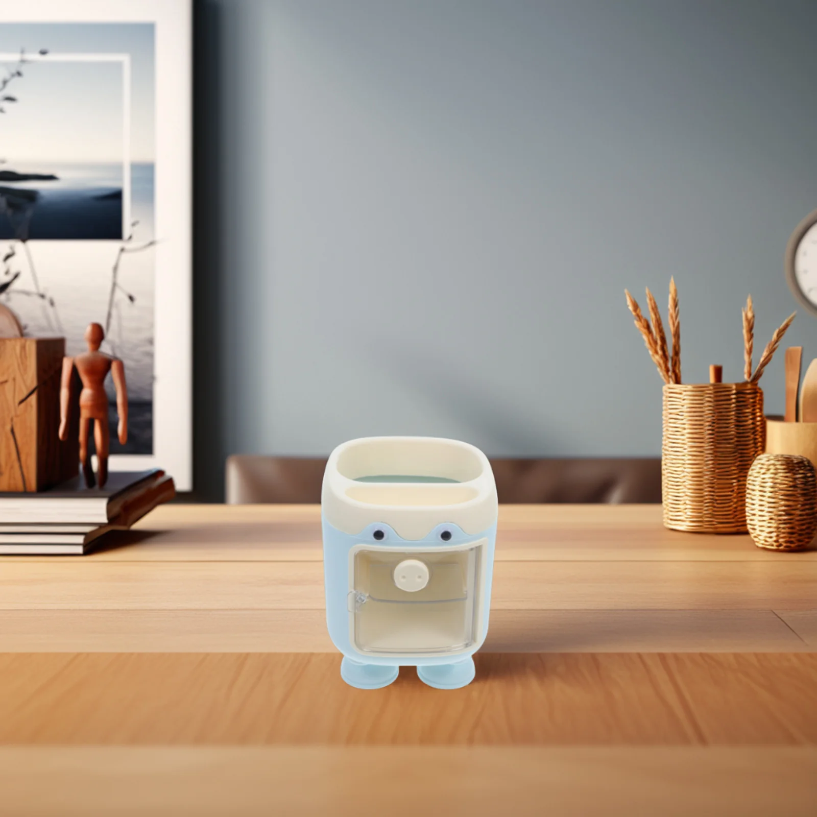 Large Capacity Pen Holder Kawaii Pig Design Stationery Organizer Pencil Cup Compact Desk Storage File Box Student Office