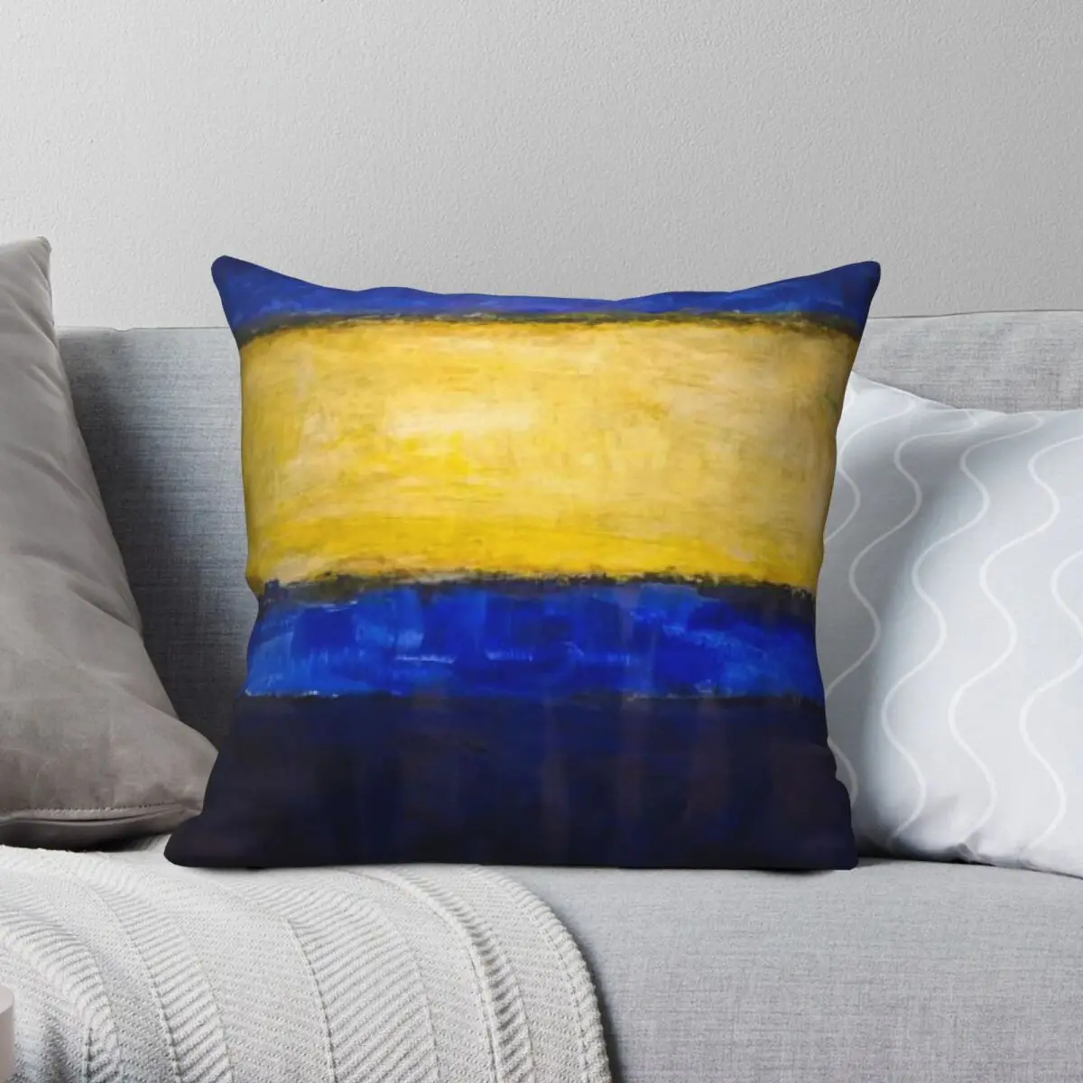 Mark Rothko Yellow And Blue Pillowcase Polyester Linen Velvet Pattern Zip Decorative Throw Pillow Case Home Cushion Cover 45x45
