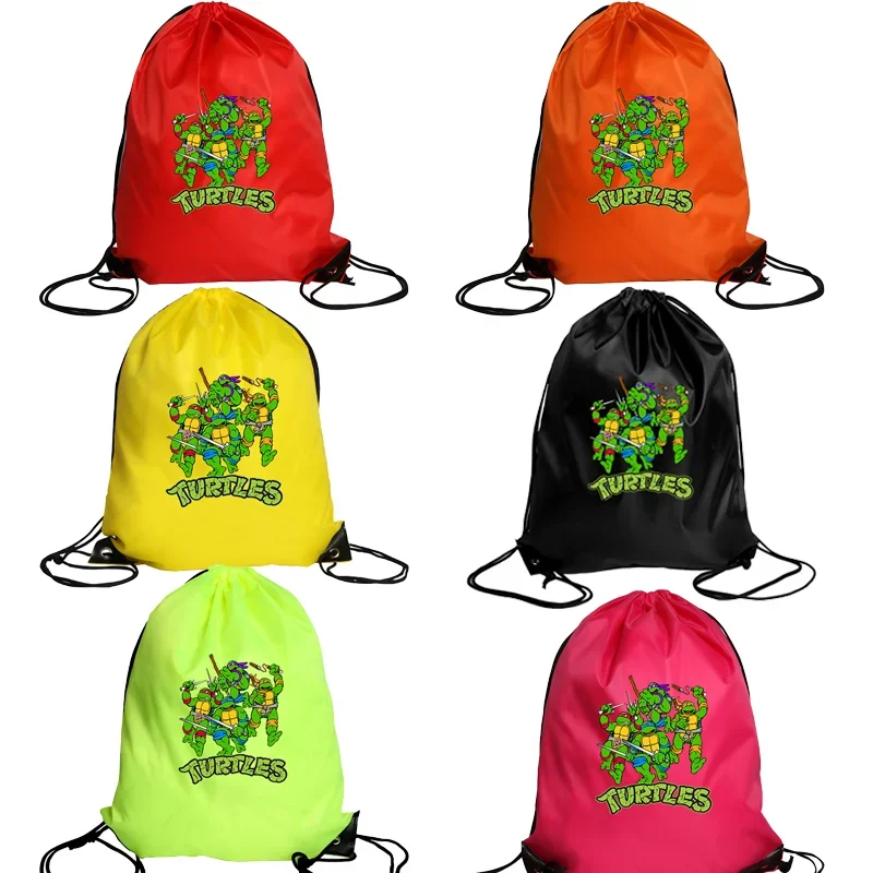 Drawstring Pockets Teenage Mutant Ninja Turtles Drawstring Bag Cartoon Portable  Package Travel Shopping Pouches Christmas Bag