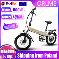 E-bike S9 500W Motor 48V13AH Removable Lithium Battery Foldable Adult All Terrain Electric Bike 20inch Fat Tire Electric Bicycle